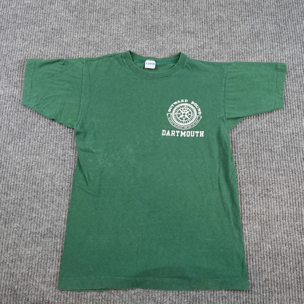 Vintage Dartmouth Outward Bound Shirt Mens Medium Green Champion Blue Bar 70s
